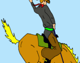 Dibujo Vaquero en caballo pintado por cuje