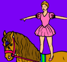 Dibujo Trapecista encima de caballo pintado por yaheljudith