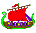 Dibujo Barco vikingo pintado por drupi