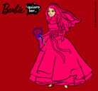 Dibujo Barbie vestida de novia pintado por mercegbgb