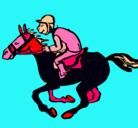 Dibujo Carrera de caballos pintado por gjfjfyfg