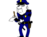 Dibujo Policía haciendo multas pintado por tgyyhyg