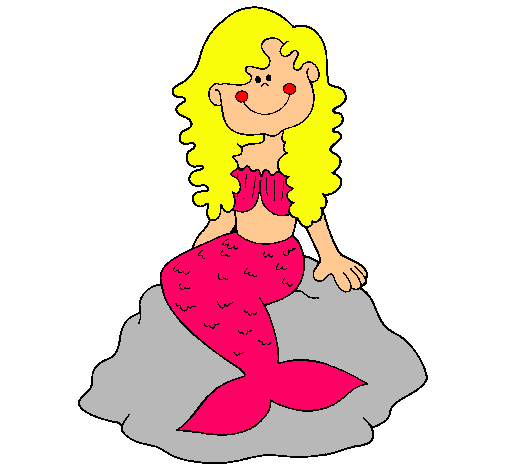 Dibujo Sirena sentada en una roca pintado por mariajesu