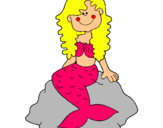 Dibujo Sirena sentada en una roca pintado por mariajesu
