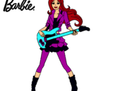 Dibujo Barbie guitarrista pintado por thenay