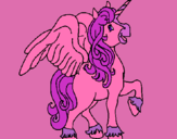 Dibujo Unicornio con alas pintado por NEIDA