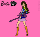 Dibujo Barbie la rockera pintado por guitarrista