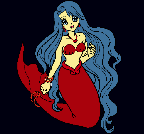 Dibujo Sirenita pintado por ohopo