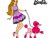 Dibujo Barbie paseando a su mascota pintado por olaxicas