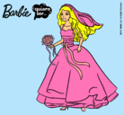 Dibujo Barbie vestida de novia pintado por DRACULAURA12