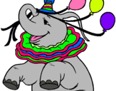 Dibujo Elefante con 3 globos pintado por JESUSVSG