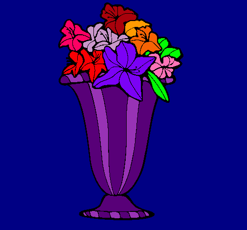 Dibujo Jarrón de flores pintado por migl