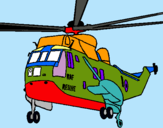 Dibujo Helicóptero al rescate pintado por nahuelval