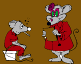 Dibujo Doctor y paciente ratón pintado por raton