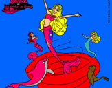 Dibujo Barbie sirena contenta pintado por HASHI