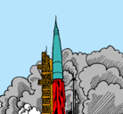 Dibujo Lanzamiento cohete pintado por VICTOR67