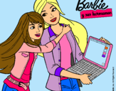 Dibujo El nuevo portátil de Barbie pintado por famr