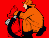 Dibujo Bombero en la boca de incendios pintado por 060744