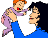 Dibujo Madre con su bebe pintado por agus29