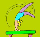 Dibujo Ejercicio sobre potro pintado por gymnastics