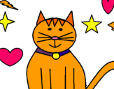 Dibujo Gato con estrellas pintado por la_linda