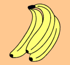 Dibujo Plátanos pintado por gelatina