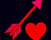 Dibujo Flecha y corazón pintado por yareth