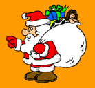 Dibujo Papa Noel con el saco de regalos pintado por DYLAN2