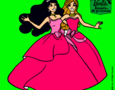 Dibujo Barbie y su amiga súper felices pintado por laura_2012