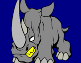 Dibujo Rinoceronte II pintado por arid