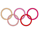 Dibujo Anillas de los juegos olimpícos pintado por champurrado