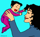 Dibujo Madre con su bebe pintado por Helga