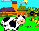 Dibujo Vaca en la granja pintado por fdsa