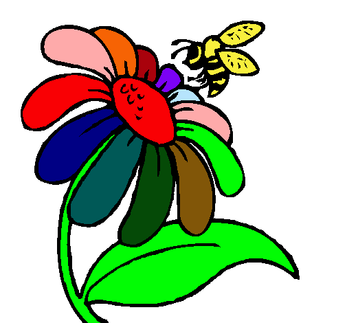 Dibujo Margarita con abeja pintado por nachosarmi
