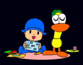 Dibujo Pocoyó y Pato pintado por AINARALINERO