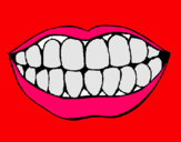 Dibujo Boca y dientes pintado por dientes