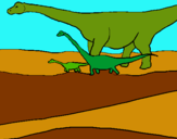 Dibujo Familia de Braquiosaurios pintado por valiwiii