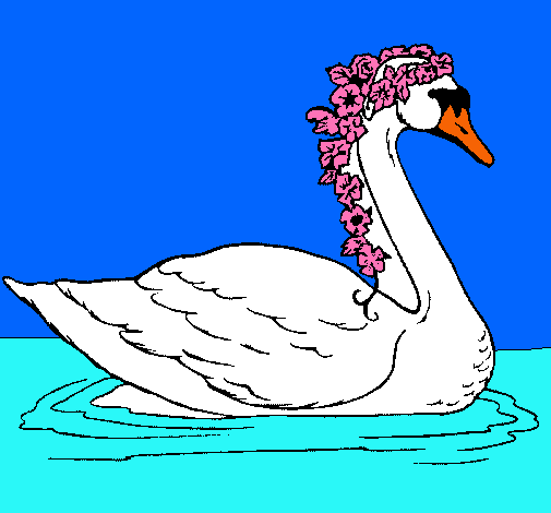 Cisne con flores