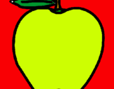 Dibujo manzana pintado por vall