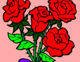 Dibujo Ramo de rosas pintado por gals