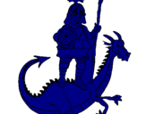 Dibujo Caballero San Jorge y el dragon pintado por juinc
