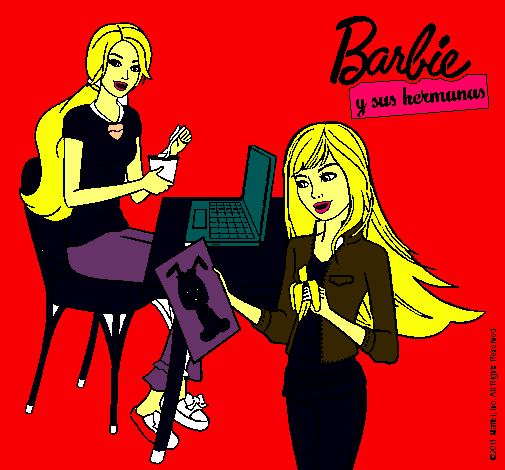 Barbie y su hermana merendando