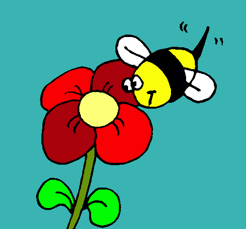 Abeja y flor