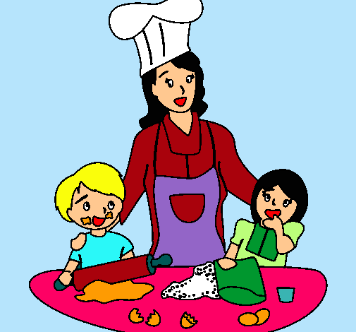 Dibujo Mama cocinera pintado por Helga