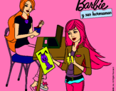 Dibujo Barbie y su hermana merendando pintado por LEIRE_CC