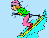 Dibujo Esquiadora pintado por albiuu