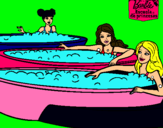 Dibujo Barbie y sus amigas en el jacuzzi pintado por tania_diaz