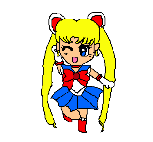 Dibujo Sailor Moon pintado por Laura2