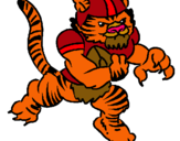 Dibujo Jugador tigre pintado por tigur