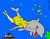 Dibujo Barbie y delfín pintado por gisel45